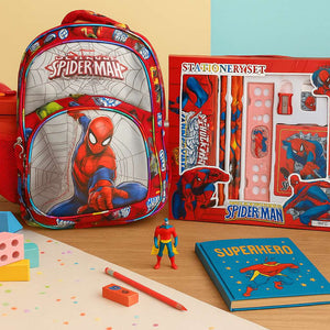 Spider-Man Backpack with Stationery Set – Kids School Combo