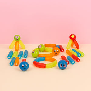 Light Magnetic Blocks (76 Pieces) – Glow Building Toy with Sticks & Balls